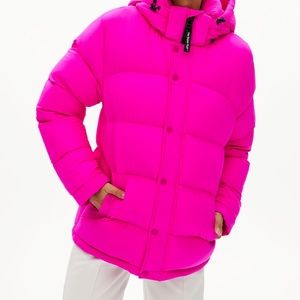 Aritzia Neon Pink Super Puff